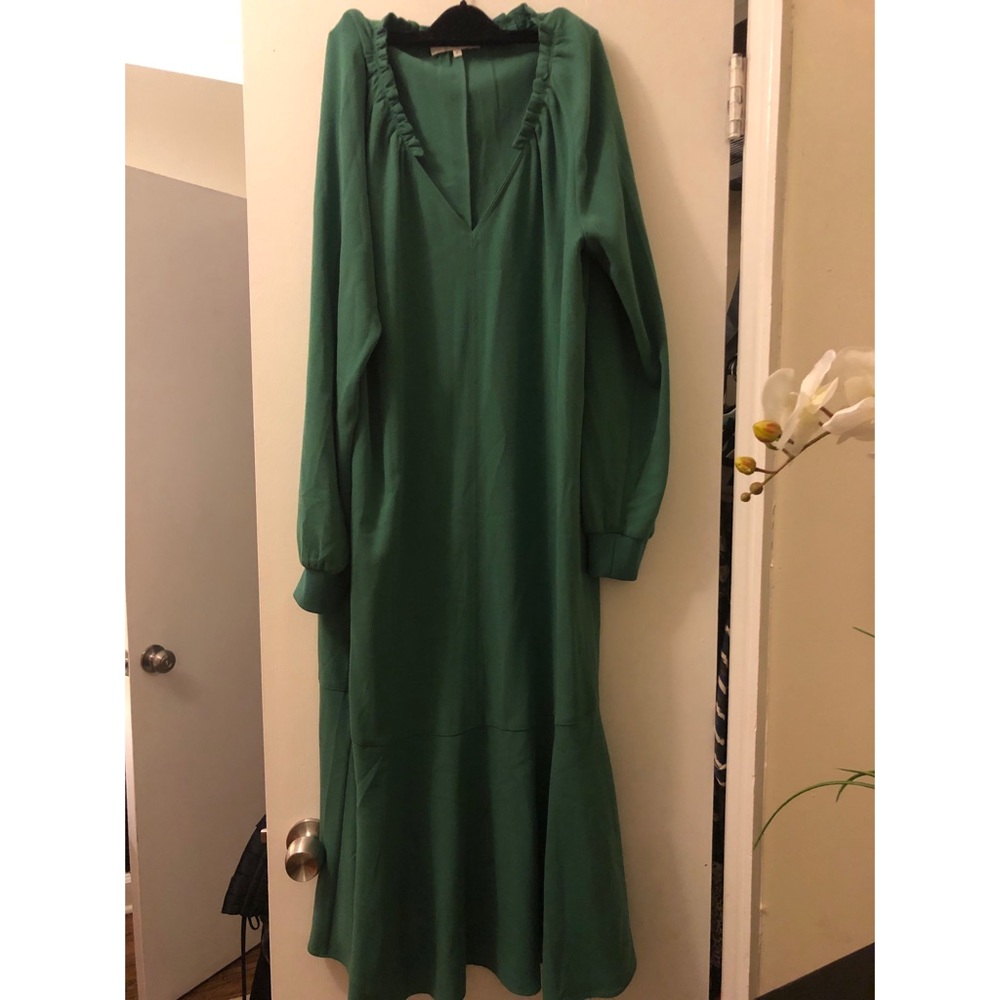 Green tibi tea length dress size 2